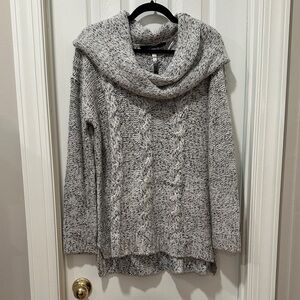 Cozy Gray Cable Knit Sweater